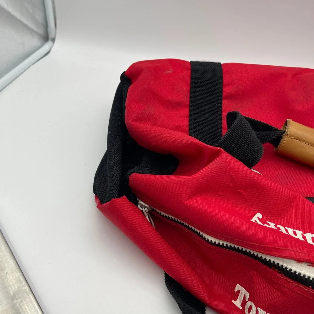 Vintage 80s Town & Country Surf Designs Red Duffel Bag Pearl City Hawaii